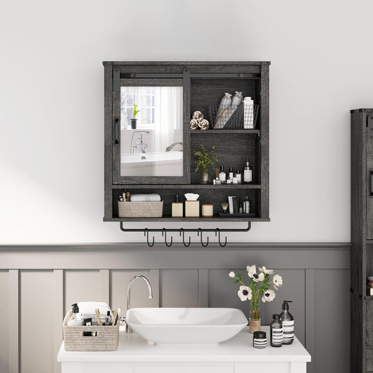 One Allium Way® Bathroom Wall Mount with Sliding Mirror Door